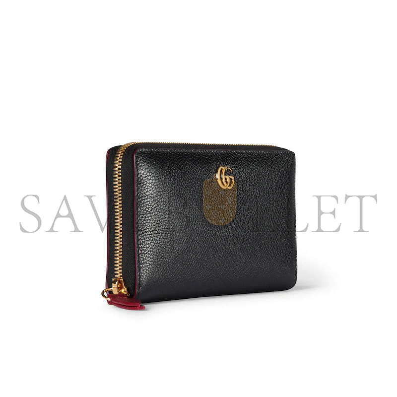 GUCCI BI-COLOR GG MARMONT ZIP AROUND WALLET 456117 (19*10.5*2cm)